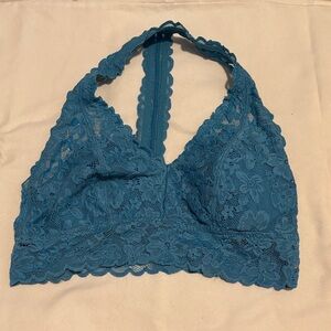 Lace Halter Bralette - Teal